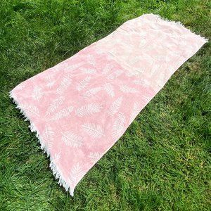 100% organic cotton Peshtemal with pink palm leaves, Doublesided Beach towel
